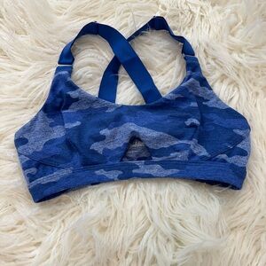 Bombshell Sportswear Blue Army Camo Sports Bra And Leggings (SET)